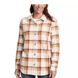 Eddie Bauer Ladies' Microfleece Button-Up Shirt, Tan XXL